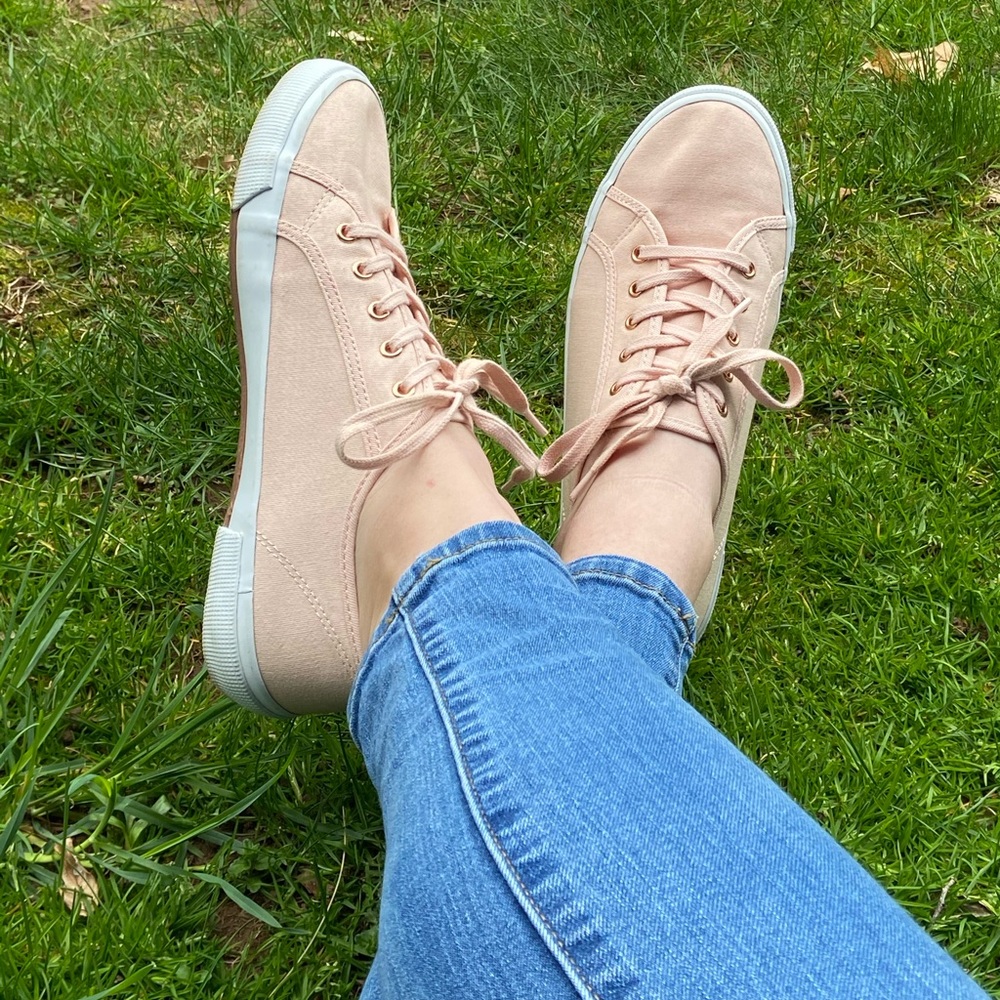 Blush Shoes with Rose Gold Accents